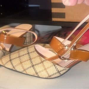 Plaid Slingback Heels